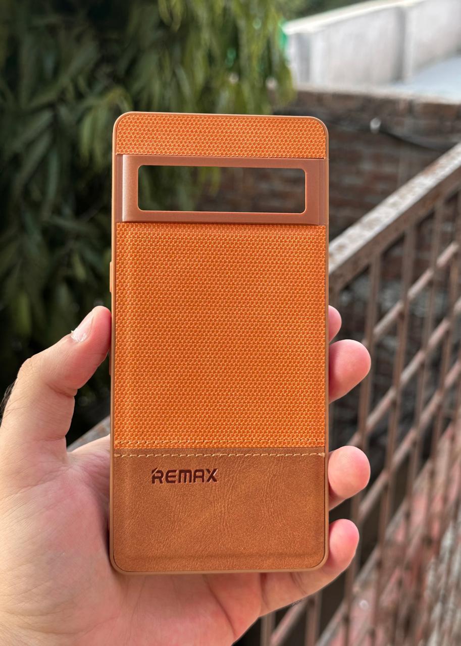 Google Pixel "7 Pro" Premium Remax Leather Stitched Case - Brown