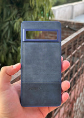 Google Pixel "7 Pro" Premium Remax Leather Stitched Case - Blue