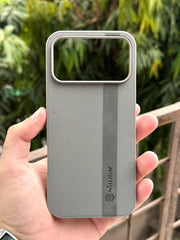 iPhone "17 Pro Max" Premium NILKIN Leather Stripe Case - Gray