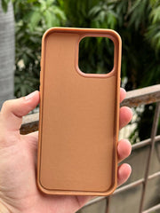 iPhone "16 Pro Max" Premium NILKIN Leather Stripe Case - Bronze
