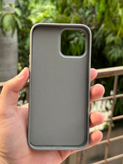 iPhone "13 Pro Max" Premium NILKIN Leather Stripe Case - White & Gray