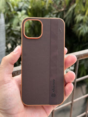 iPhone "12/12 Pro" Premium NILKIN Leather Stripe Case - Bronze