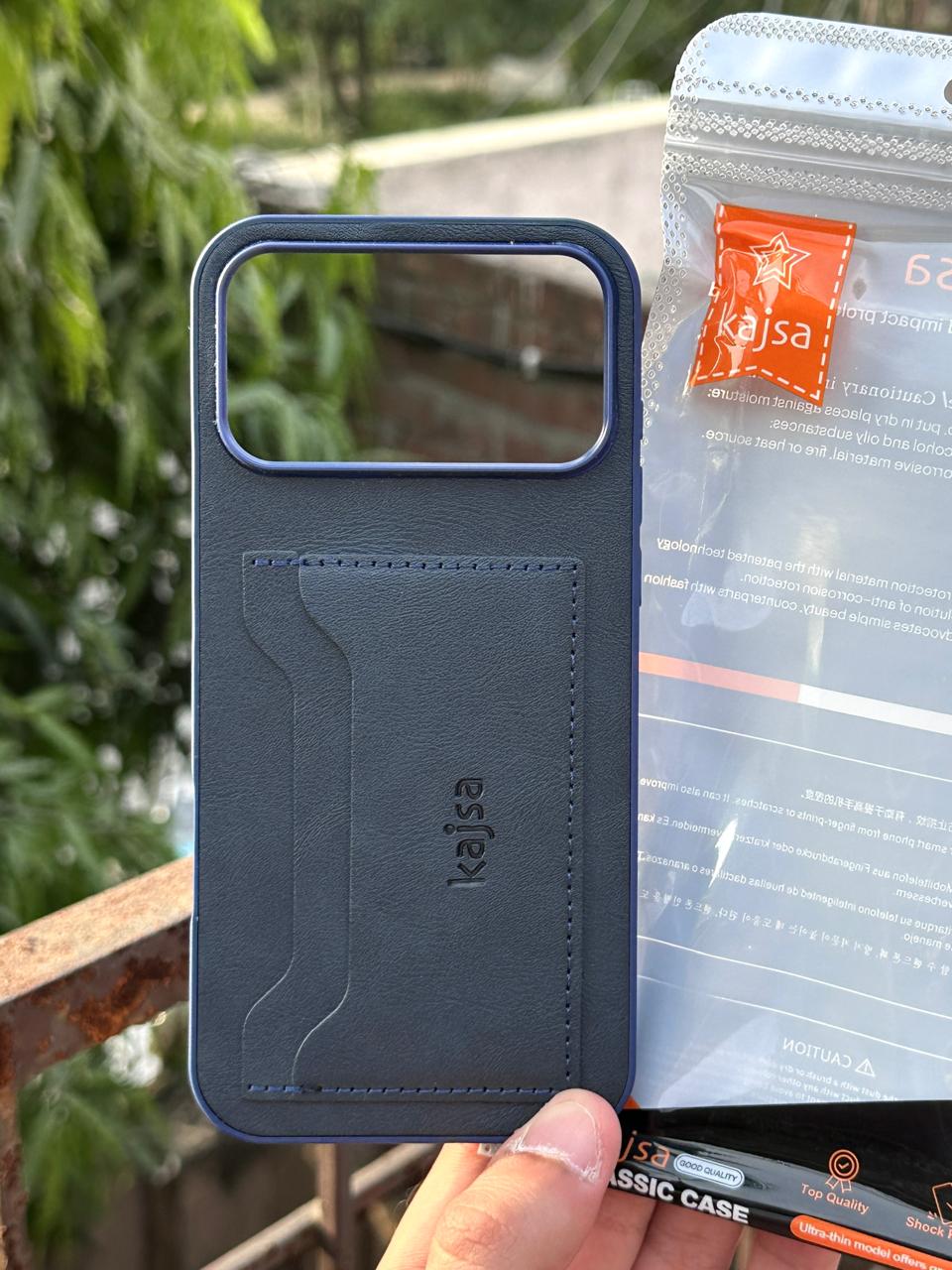 iPhone "17 Pro Max" Kajsa Leather Wallet Case - Blue