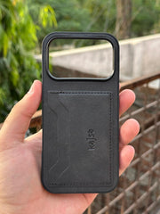 iPhone "17 Pro" Kajsa Leather Wallet Case - Black