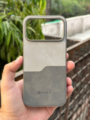 iPhone "17 Pro Max" Puloka Two-Tone Premium "Leather" Case - Gray