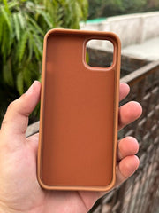 iPhone "13/14" Puloka Two-Tone Premium "Leather" Case - Brown