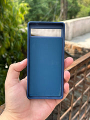 Google Pixel "6A" Premium Puloka Leather Stripe Case - Blue & White