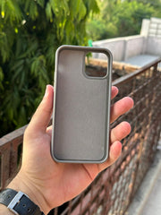 iPhone "12/12 Pro" Premium Remax Leather Stitched Case - Gray