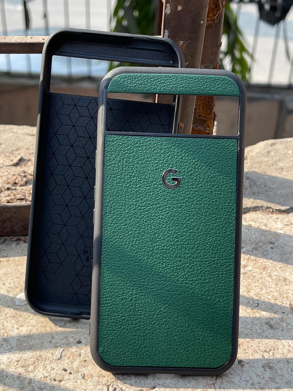 Google Pixel "8A" Premium Leather Texture Case - Green