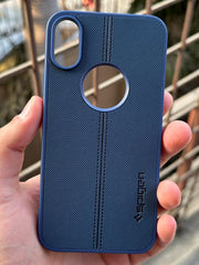 iPhone "XS Max" Spigen Premium Woven Stitched Case - Blue