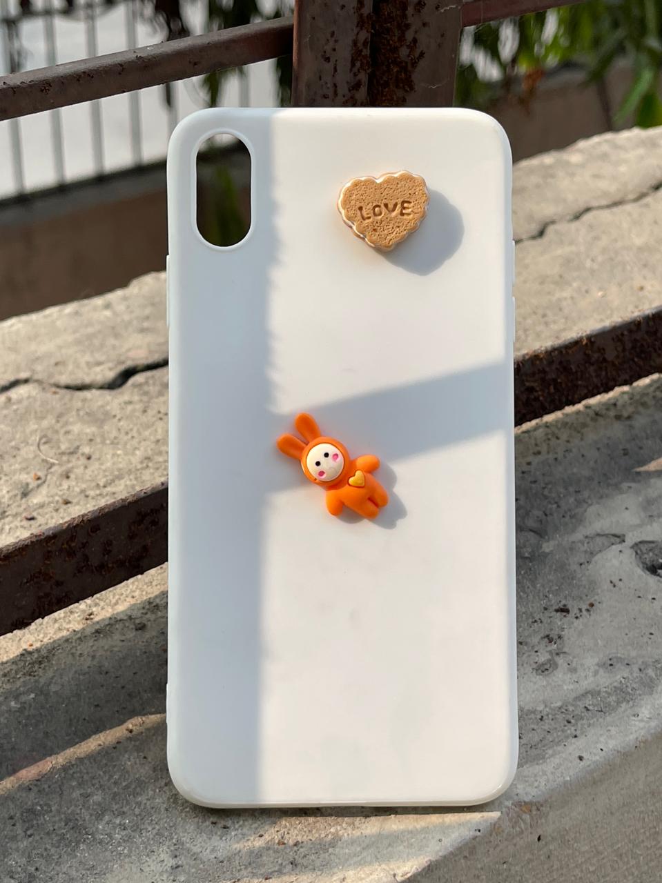 iPhone "XS Max" Silicone "Bear and Love" Edition Case - White