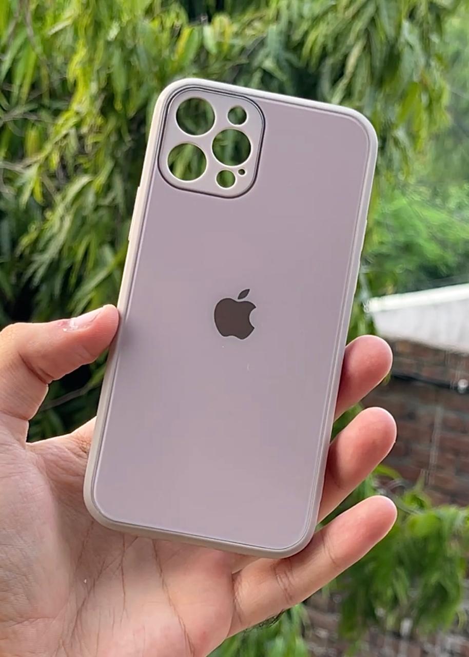 iPhone "12 Pro" Tempered Glass "Chrome" Case - Light Purple