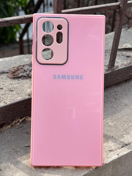 Samsung Galaxy "Note 20 Ultra" Tempered Glass "Chrome" Case - Pink