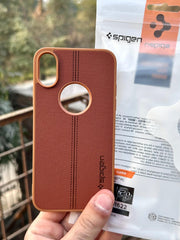 iPhone "X/XS" Spigen Premium Woven Stitched Case - Brown