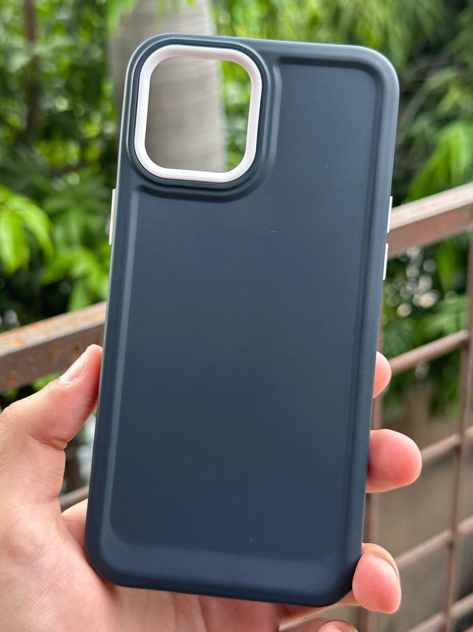 iPhone "12 Pro Max" Silicone "Camera Ring Retractable" Case - Dark Blue