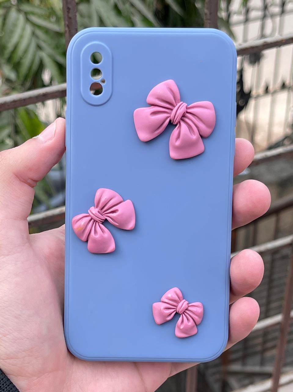 iPhone "X/XS" Silicone "Butterfly Back" Case - Blue