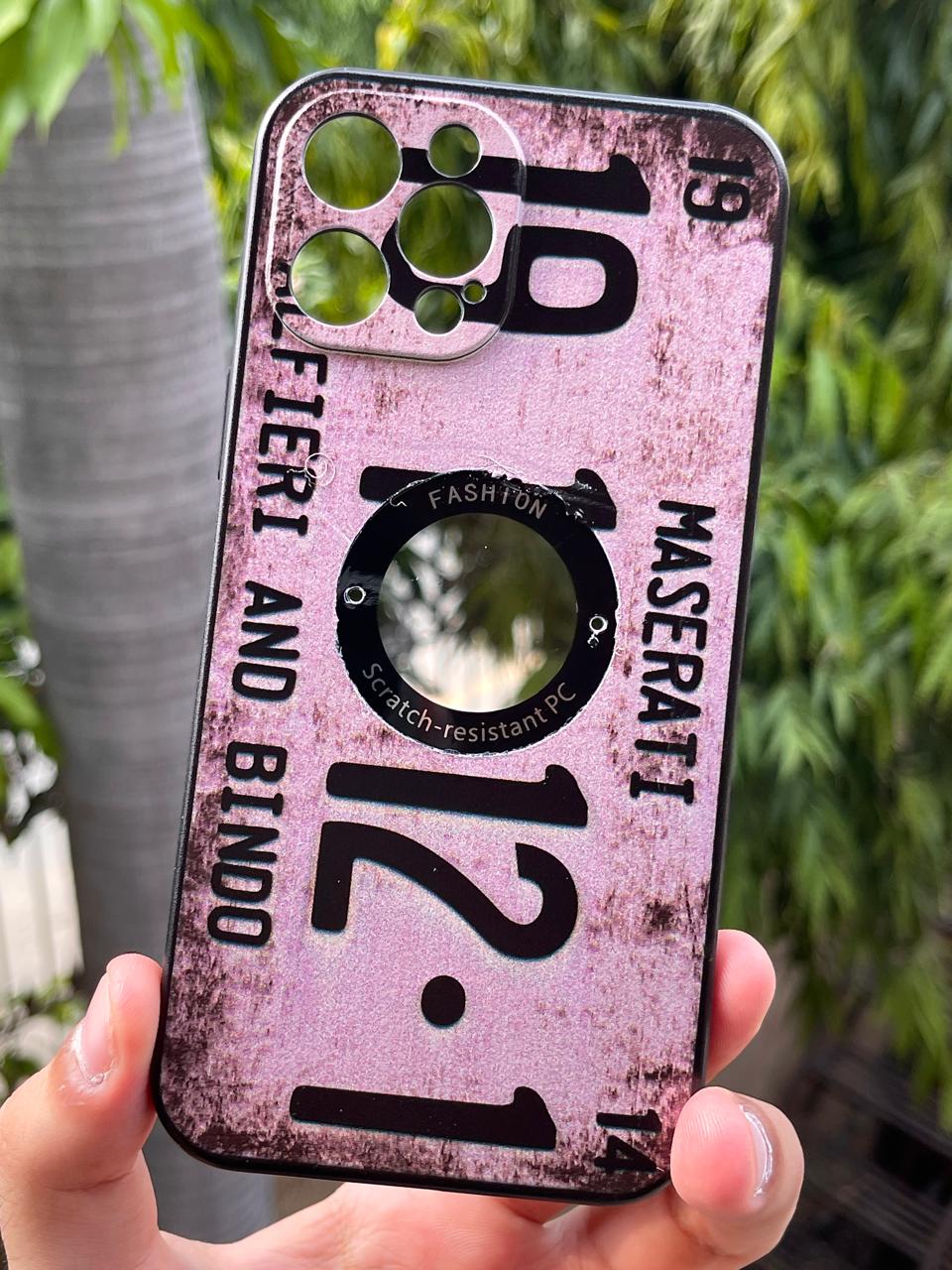 iPhone "12 Pro Max" Silicone "Retro" Edition Case - Light Purple