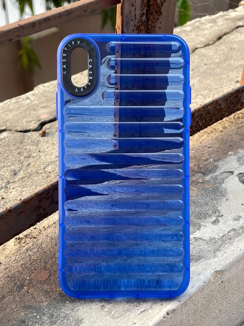 iPhone "XS Max" Translucent Jump Style Silicone Case - Navy Blue