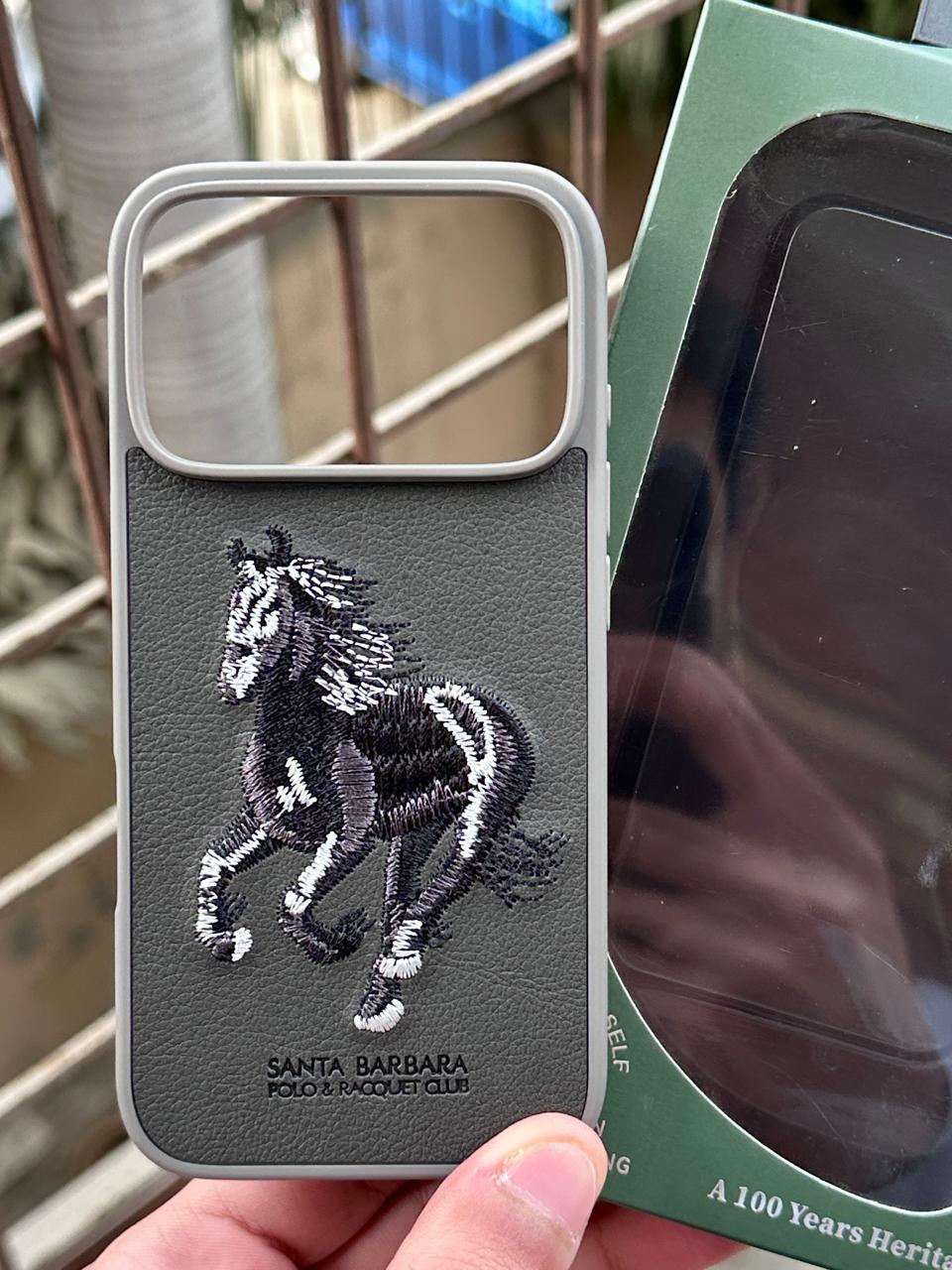 iPhone "17 Pro" Polo Embroidered Case - Dark Gray
