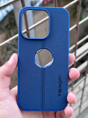 iPhone "14 Pro" Spigen Premium Woven Stitched Case - Blue