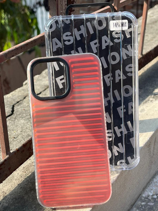 iPhone "14 Pro Max" Rainbow Translucent Case - Red
