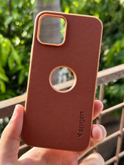 iPhone "11 Pro" Spigen Rugged Texture "LOGO-CUT" Case - Brown
