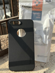 iPhone "7/8 Plus" Spigen Rugged Texture "LOGO-CUT" Case - Black