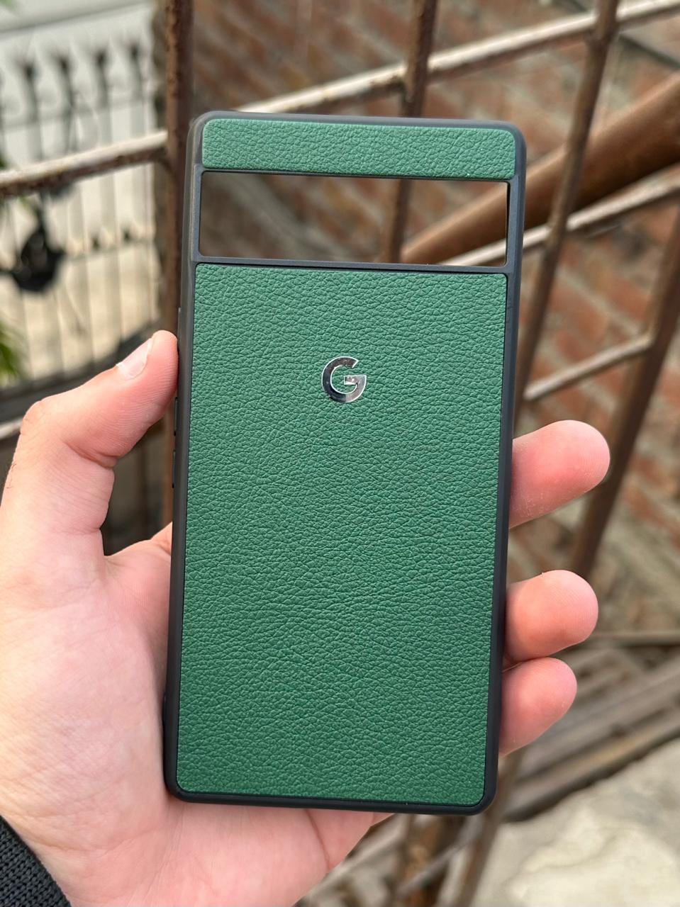 Google Pixel "7A" Premium Leather Texture Case - Green
