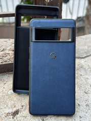 Google Pixel "7" Premium Leather Texture Case - Blue
