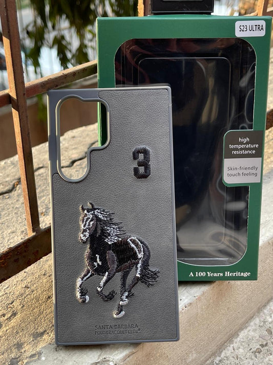 Samsung Galaxy "S23 ULTRA" Polo Embroidered Case - Dark Gray
