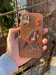 iPhone "16" Polo Embroidered Case - Brown