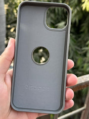 iPhone "15 Plus" Spigen Premium Woven Stitched Case - Gray