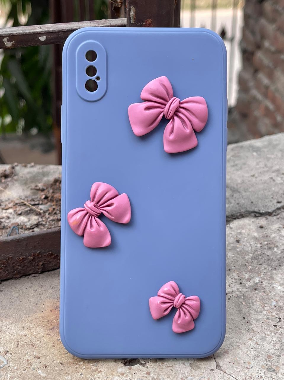 iPhone "X/XS" Silicone "Butterfly Back" Case - Blue