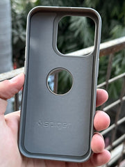 iPhone "14 Pro" Spigen Premium Woven Stitched Case - Gray