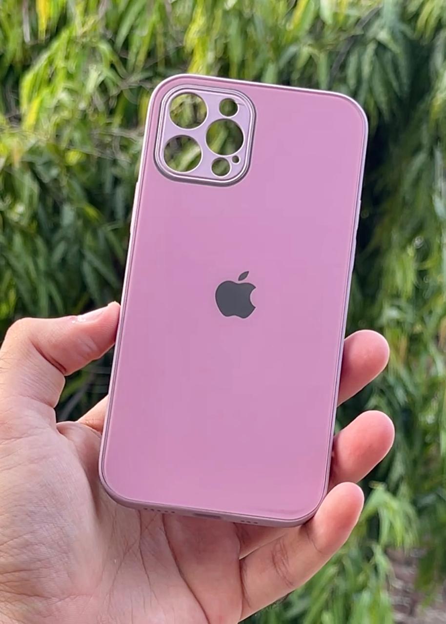 iPhone "12 Pro" Tempered Glass "Chrome" Case - Purple