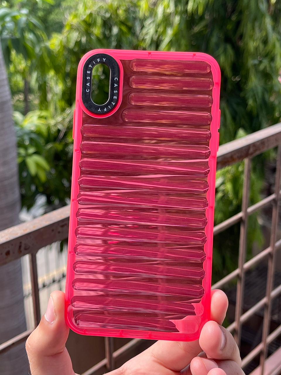 iPhone "XS Max" Translucent Jump Style Silicone Case - Pink