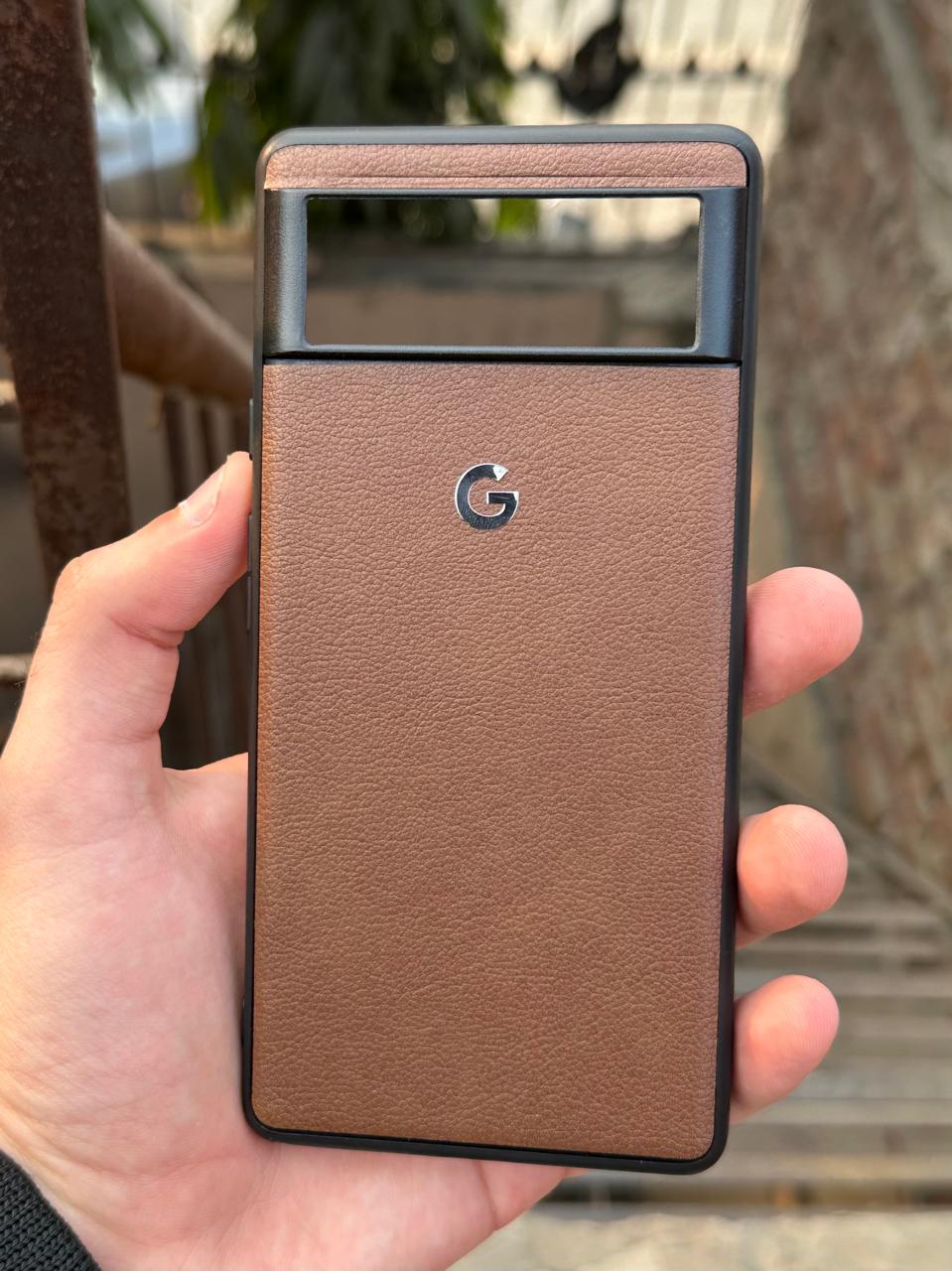 Google Pixel "6" Premium Leather Texture Case - Brown
