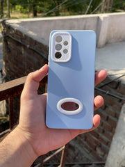 Samsung Galaxy "A53" Silicone "Holo Camera Ring" Case - Light Blue