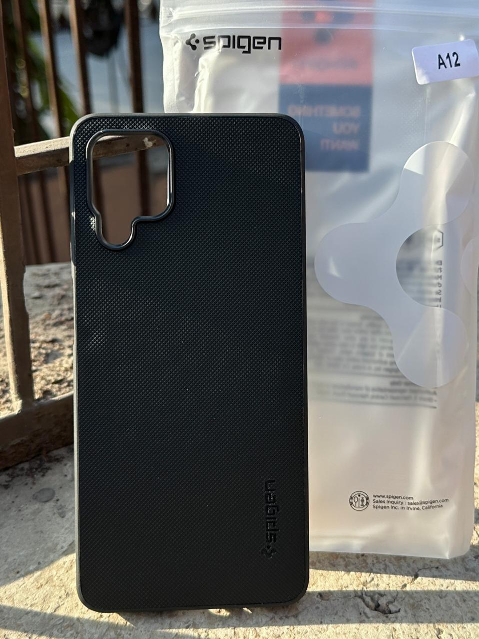 Samsung Galaxy "A12" Spigen Rugged Texture Case - Black