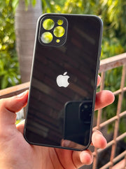 iPhone "11 Pro" Tempered Glass "Solid" Case - Black