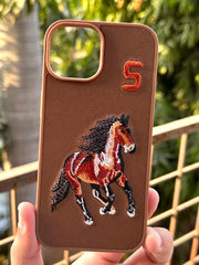 iPhone "15" Polo Embroidered Case - Brown