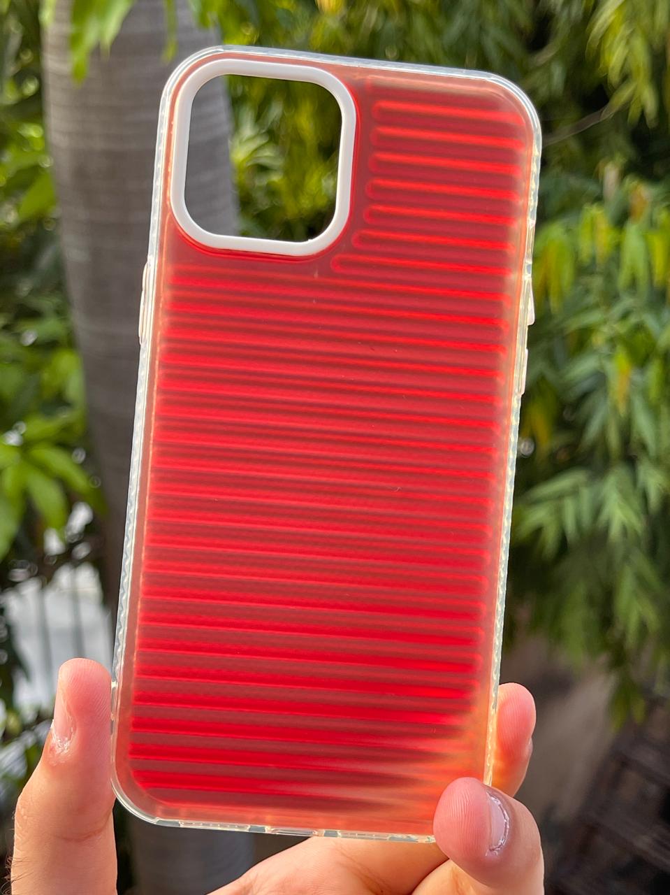 iPhone "12 Pro Max" Rainbow Translucent Case - Red