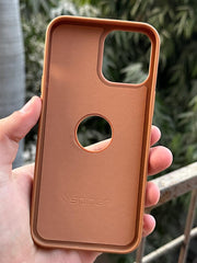 iPhone "12 Pro Max" Spigen Premium Woven Stitched Case - Brown