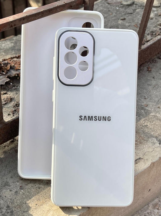 Samsung Galaxy "A73" Tempered Glass "Chrome" Case - White