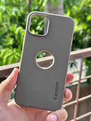 iPhone "11 Pro" Spigen Rugged Texture "LOGO-CUT" Case - Gray