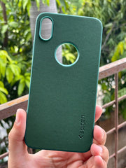 iPhone "XS Max" Spigen Rugged Texture "LOGO-CUT" Case - Green
