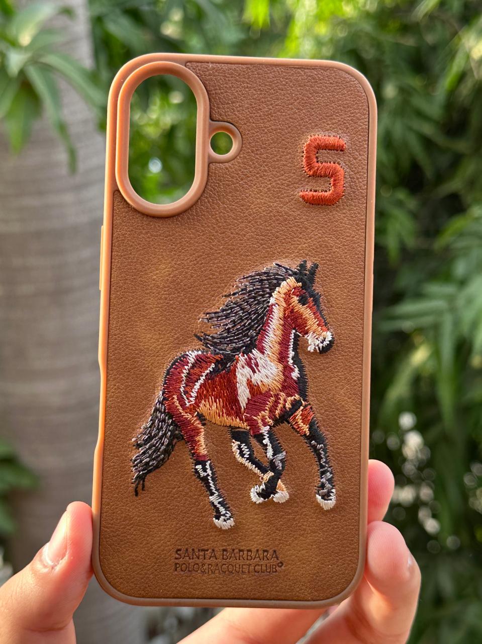 iPhone "16" Polo Embroidered Case - Brown