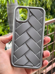 iPhone "11" Premium Silicone "Woven-Bamboo" Case - Gray