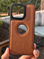 iPhone "15 Pro Max" Spigen Premium Leather Case - Brown
