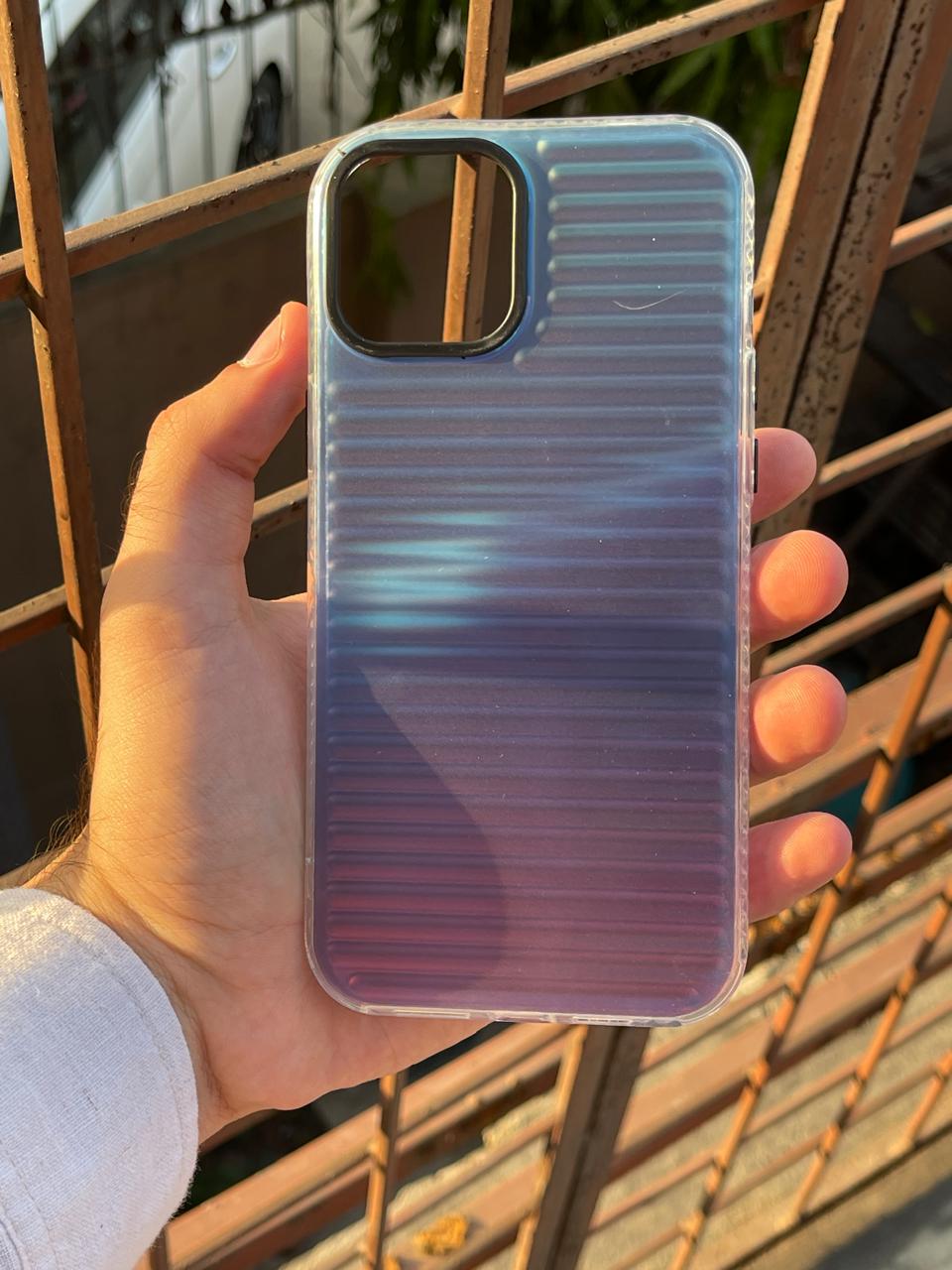 iPhone "12 Pro Max" Rainbow Translucent Case - Blue